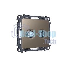Комплект механизма розетки TV оконечной + SAT 5-862MHz 3.5dB/950-2150MHz 3.5dB ALFA Темная бронза матовый QUANT (AP6433, VM217) MA643310