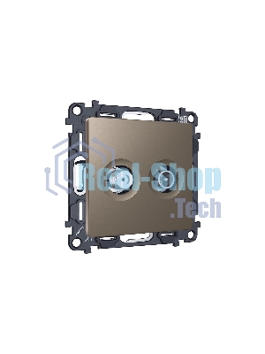 Комплект механизма розетки TV оконечной + SAT 5-862MHz 3.5dB/950-2150MHz 3.5dB ALFA Темная бронза матовый QUANT (AP6433, VM217) MA643310