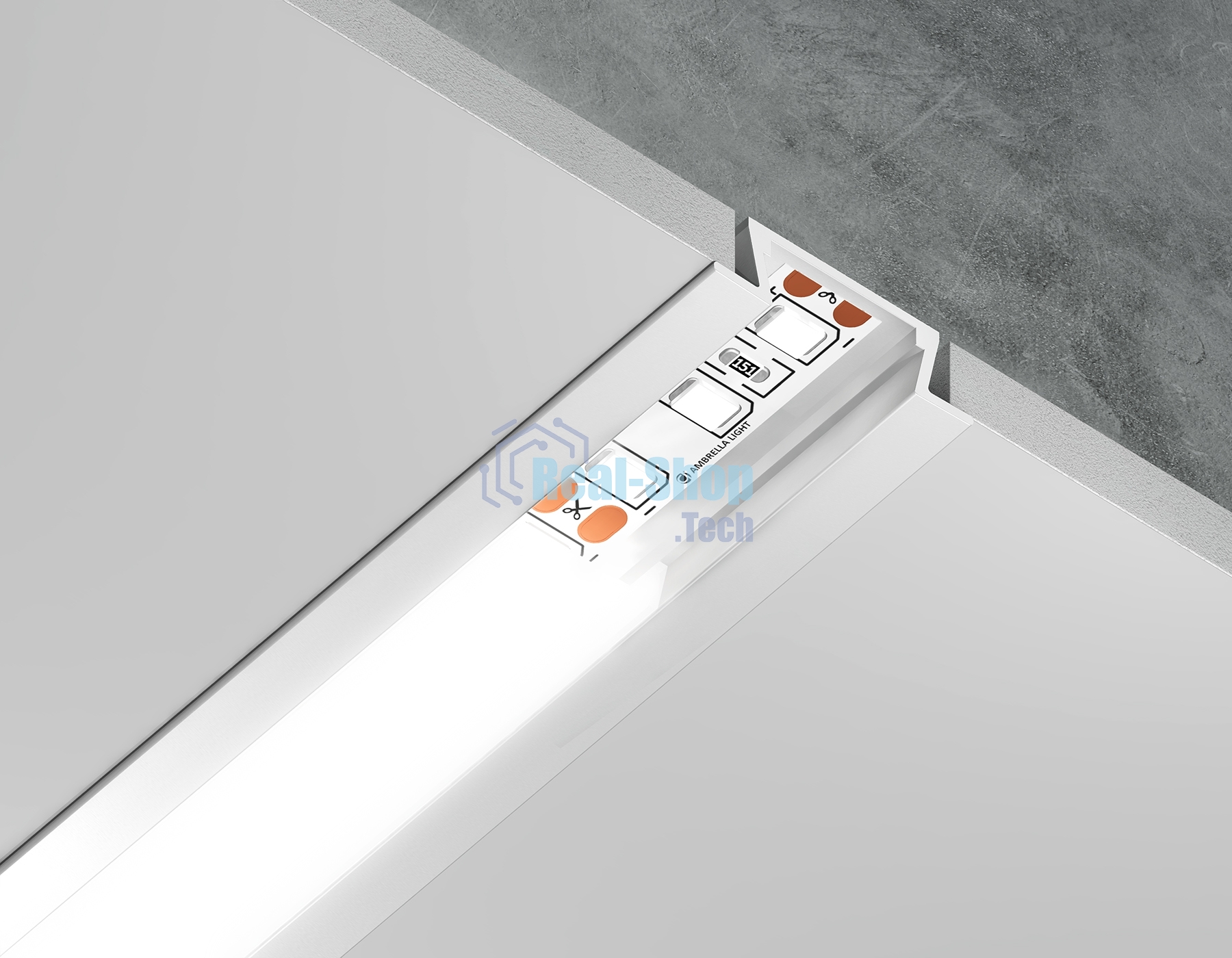 Алюминиевый профиль Ambrella light GP1001WH белый 2000*21.5*6.8