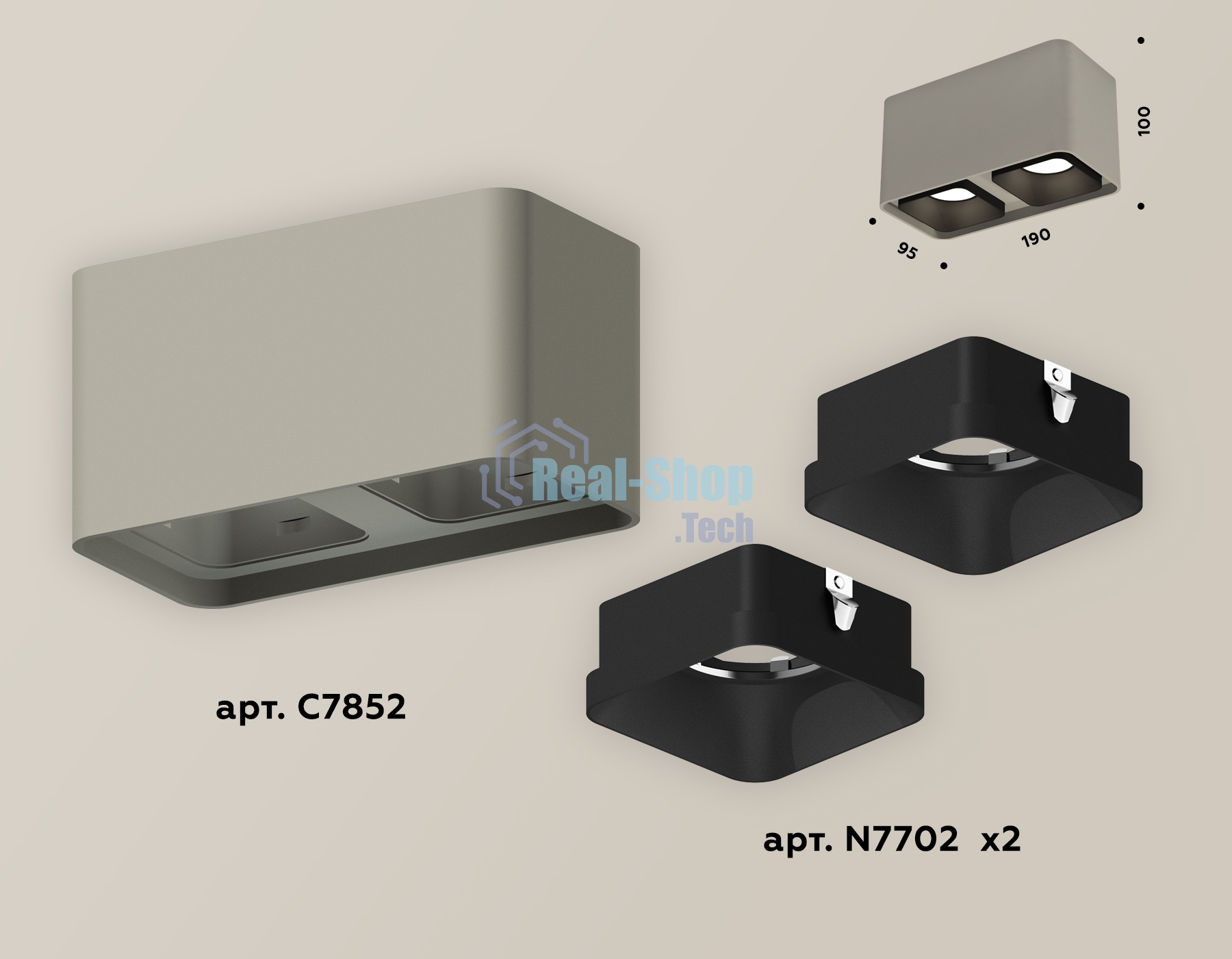 Светильник Ambrella Light XS7852002 SGR/SBK серый песок/черный песок MR16 GU5.3 (C7852, N7702)
