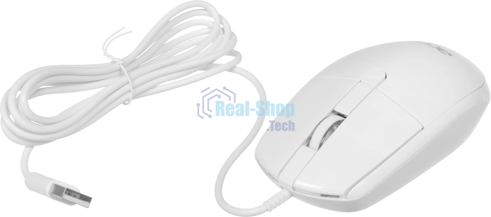 Мышь проводная Acer OMW401 белый, 2000 dpi, USB, кнопки - 4