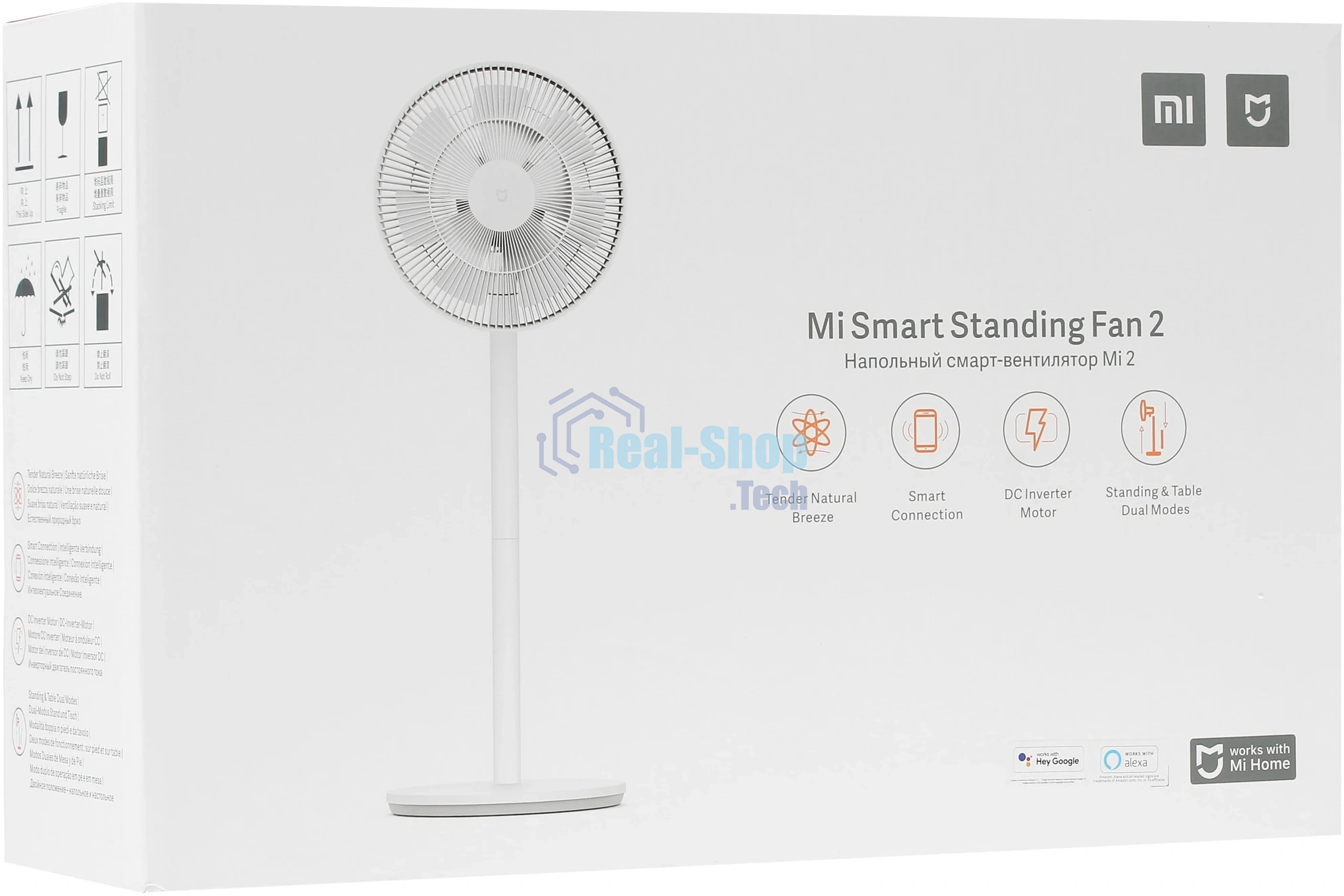 Вентилятор Xiaomi Mi Smart Standing Fan 2 белый, напольный, 15 Вт, 100 скоростей, 35.5 см