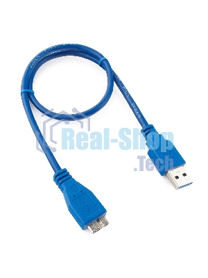 Кабель Gembird/Cablexpert USB 3.0 Pro, AM/microBM 9P, 0.5м, экран, синий