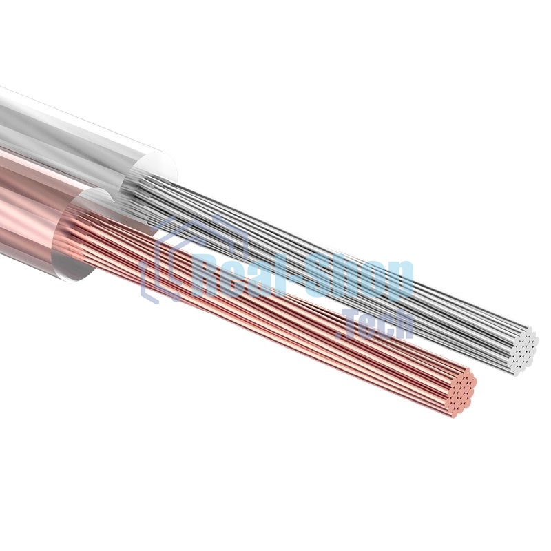 Кабель акустический Rexant 2х1,00 мм², прозрачный SILICON, бухта 100 м