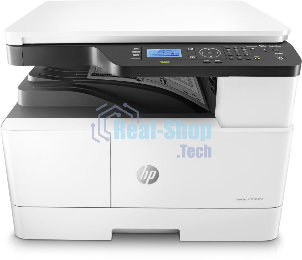 МФУ лазерное HP LaserJet M442dn (8AF71A), A3, ч/б, печ. до 24 стр/мин. (А4) до 13 стр/мин. (А3), 1200 x 1200 dpi (печать) 600x600dpi (скан.), USB, RJ-45