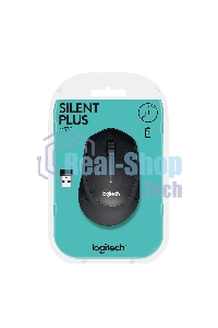 Мышь беспроводная Logitech M330 SILENT PLUS черный, 1000 dpi, радиоканал, USB, кнопки - 3