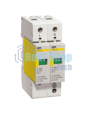 Ограничитель перенапряжения ОПС1-D 2P IEK MOP20-2-D