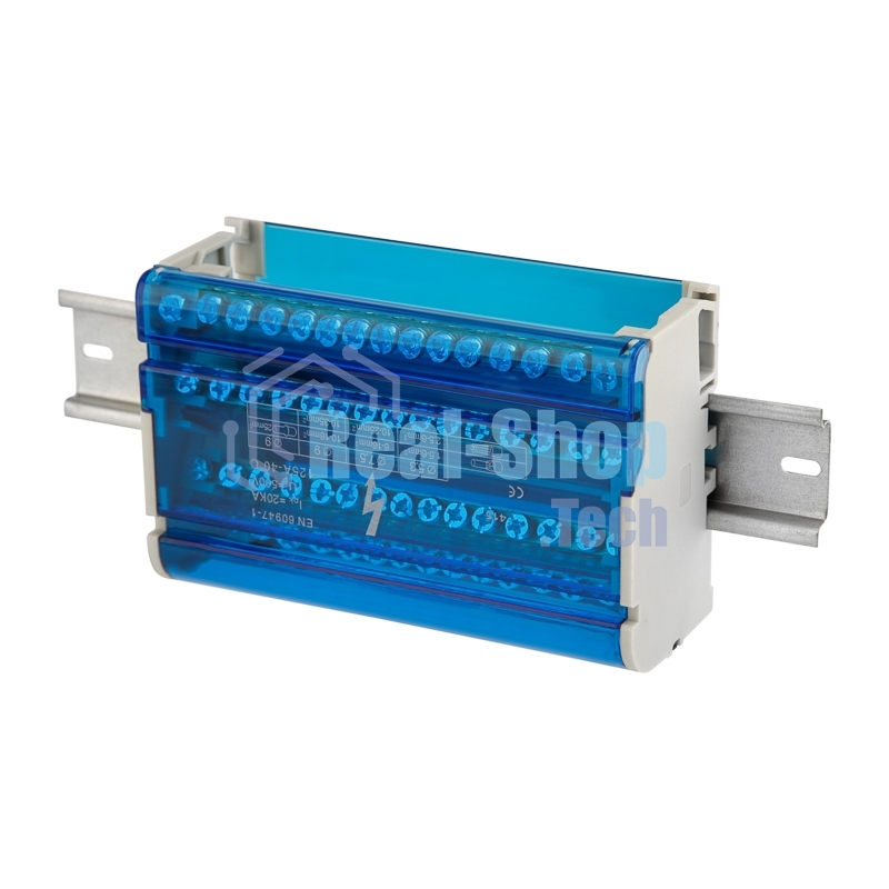 Шина на DIN-рейку в корпусе (кросс-модуль) Rexant 4х15