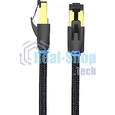 Патч-корд Vention прямой SFTP cat.8 RJ45 - 2м. черный Тканевая оплетка
