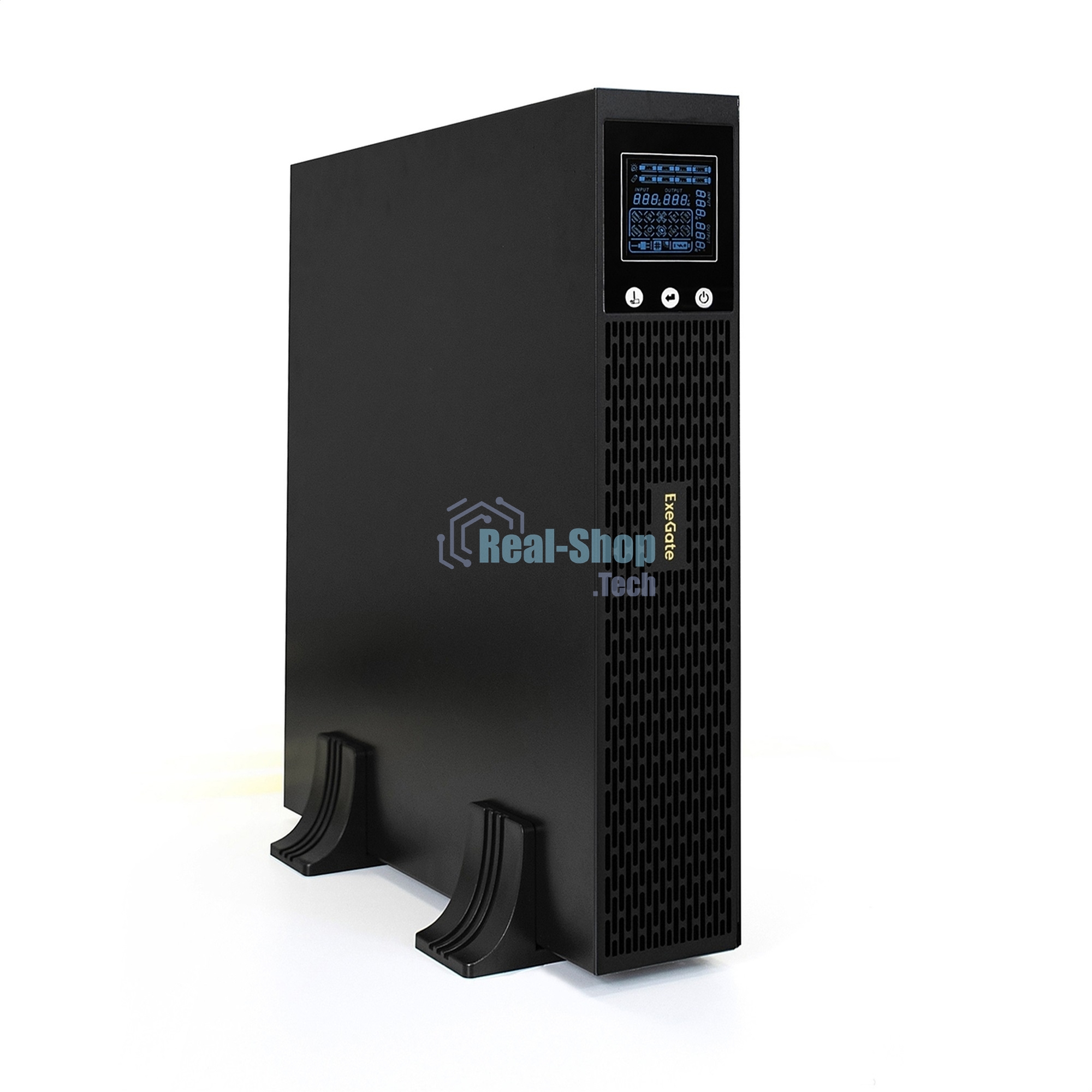 Источник бесперебойного питания Pure Sine Wave ExeGate SinePower UHB-3000.LCD.AVR.1SH.4C13.RJ.USB.2U 3000VA/2400W, LCD, AVR, 1*Schuko+4*C13, RJ45/11, USB, Rackmount 2U/Tower, металлический корпус, черный