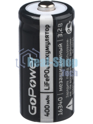 Аккумулятор GoPower Li-ion16340 PK1 3V 650mAh с защитой