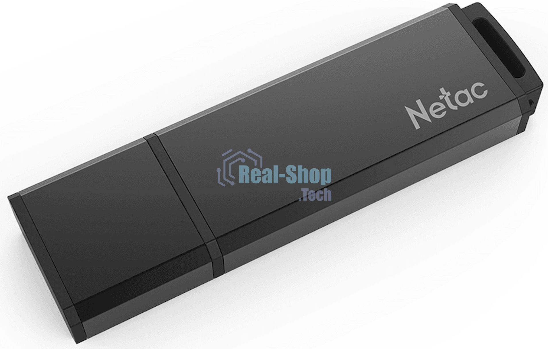 Флешка USB Netac U351 64Gb NT03U351N-064G-20BK, USB 2.0, с колпачком, металлическая черная