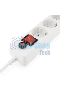 Сетевой фильтр Гарнизон ECL-5-W-1.4, 5 р, 10А, 1.4 м, ур.защиты 4, белый, пакет