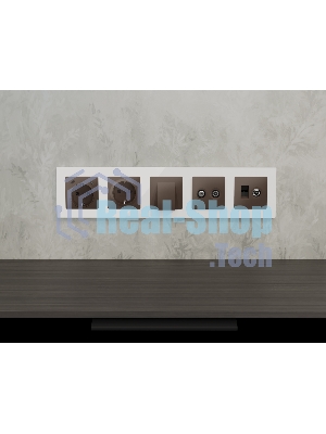 Комплект механизма розетки TV оконечной + SAT 5-862MHz 3.5dB/950-2150MHz 3.5dB ALFA Темная бронза матовый QUANT (AP6433, VM217) MA643310
