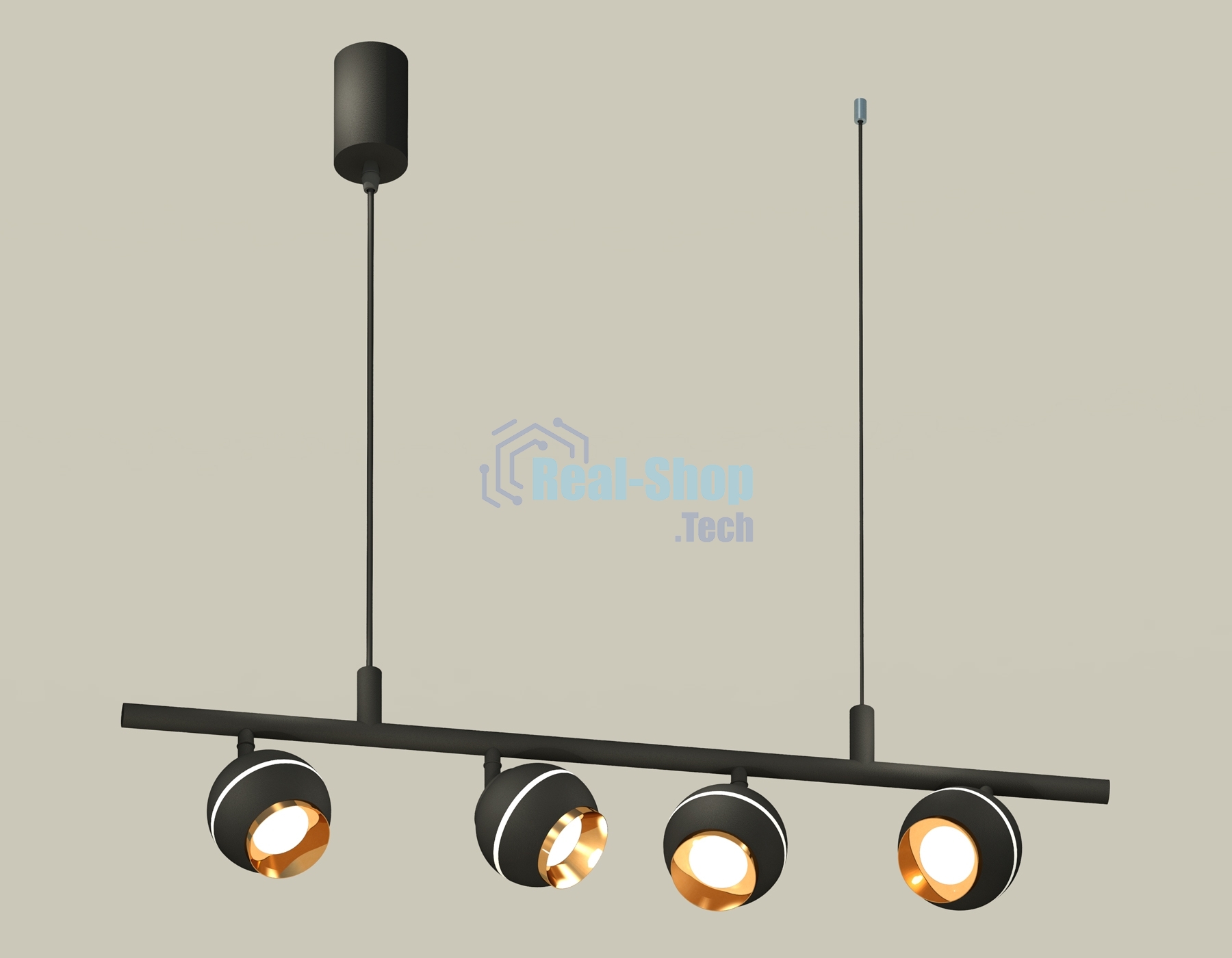 Светильник Ambrella light XB9002500/4 SBK/PYG черный песок/золото желтое полированное MR16 GU5.3 (С9002, С1102, N7034)