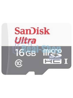 Флеш карта Sandisk Ultra microSDHC 16Gb 80Mb/s Class 10