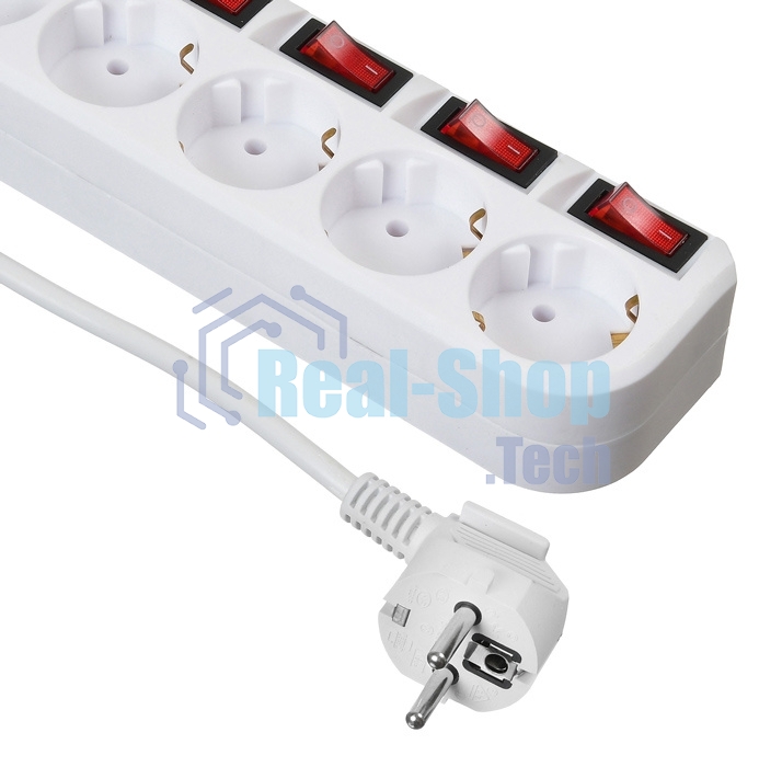 Сетевой фильтр Buro 500SH-3-SW-W 3 м (5 розеток) белый (коробка)
