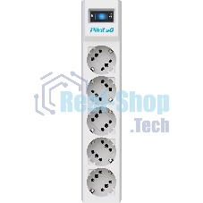 Сетевой фильтр ZIS PILOT Surge protector Pilot SG5 5 outlets (GP), 10A/2.2kVt, automatic circuit-breaker, 7 m