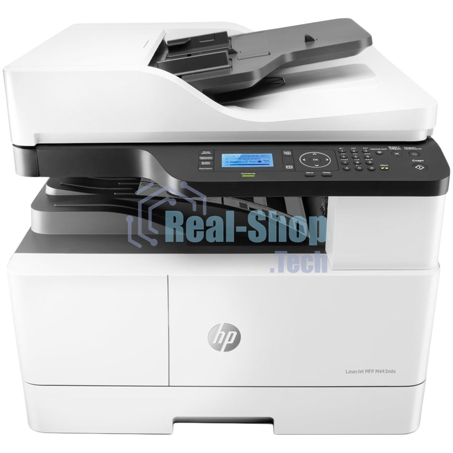 МФУ лазерное HP LaserJet MFP M443nda (8AF72A), A3, ч/б, печ. до 25 стр/мин. (А4) до 13 стр/мин. (А3), скан. до 21 стр/мин., 1200 x 1200 dpi (печать) 600x600dpi (скан.), USB, RJ-45