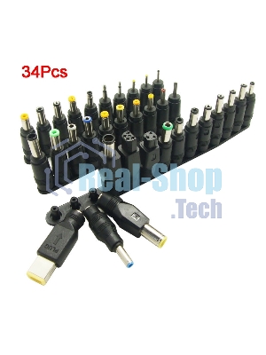 Набор из 34-х разъемов переходников для зарядки ноутбуков (34pcs/Set 5.5x2.1мм Multi-type Male Jack)
