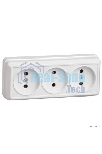 Розетка 3-м ОП Октава 10А IP20 без заземл. бел. ИЭК ERO30-K01-10-DC