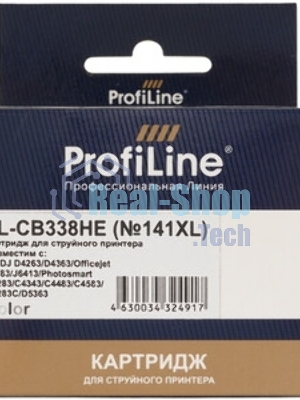 Картридж струйный ProfiLine PL-CB338HE №141XL для принтеров HP DJ D4263/D4363/Officejet J5783/J6413/Photosmart C4283/C4483/C4583/C5283C/D5363 Color водные