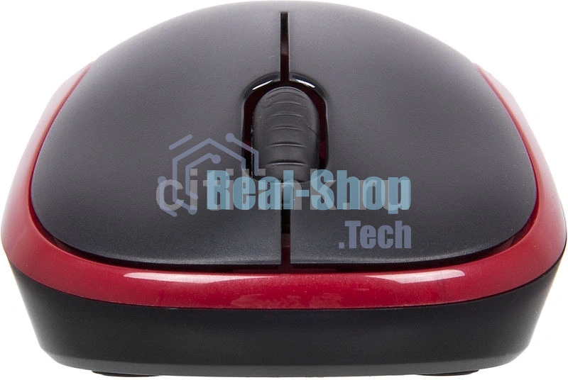 Мышь беспроводная Logitech M185, красный, 1000 dpi, радиоканал, USB, кнопки - 3