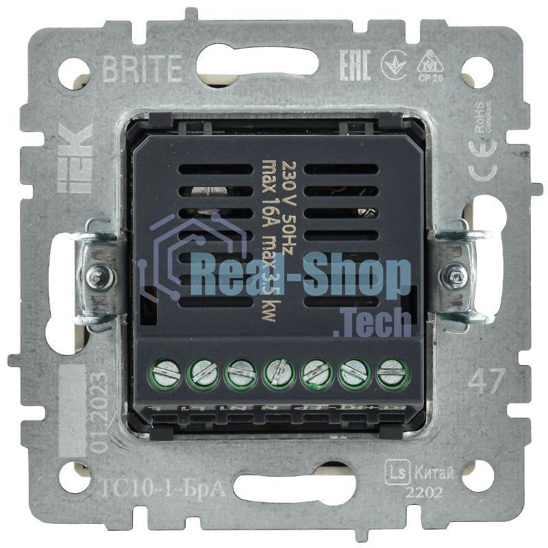 Термостат электронный с индикацией BRITE СП IP20 ТС10-1-БрА алюм. IEK BR-RT11-K47