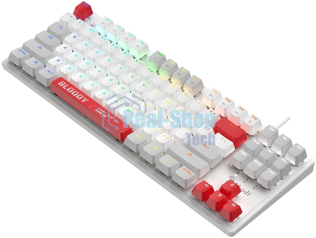 Клавиатура A4Tech S310N механическая белый/красный USB Multimedia for gamer