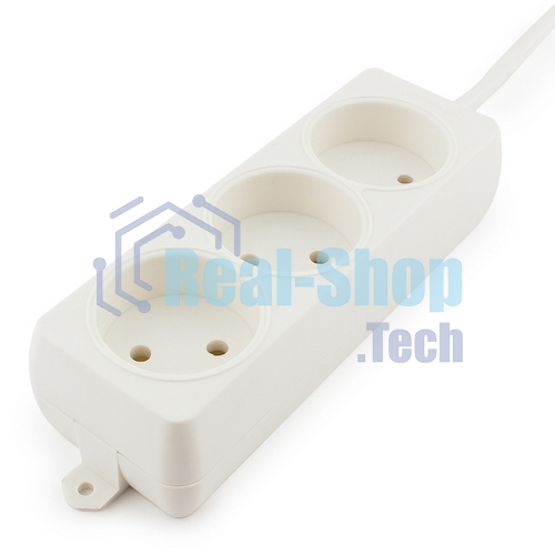 Удлинитель Гарнизон EL-NL3-W-5, 3 розетки допустимый ток 10А, длина 5 м.