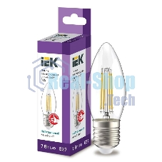 Лампа светодиодная IEK LLF-C35-7-230-40-E27-CL филаментная 360° 7Вт C35 свеча 4000К E27 230В прозр.