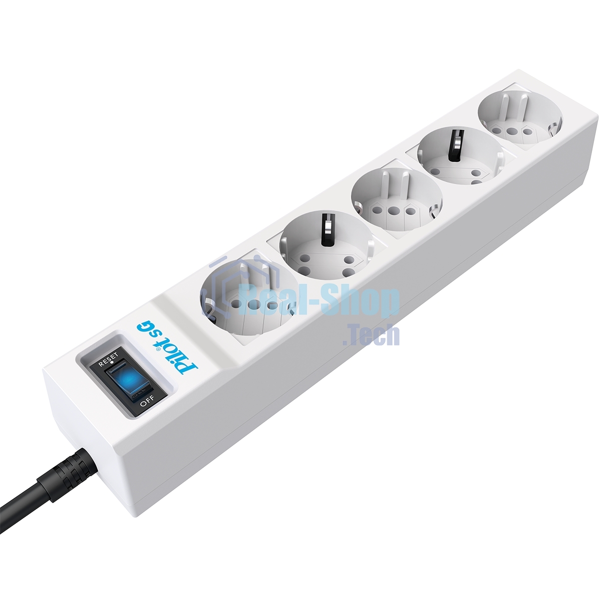 Сетевой фильтр ZIS PILOT Surge protector Pilot SG5 5 outlets (GP), 10A/2.2kVt, automatic circuit-breaker, 7 m