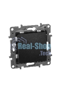 Переключатель одноклавишный, автоматические клеммы, Etika, 10AX, 250 В~, антрацит