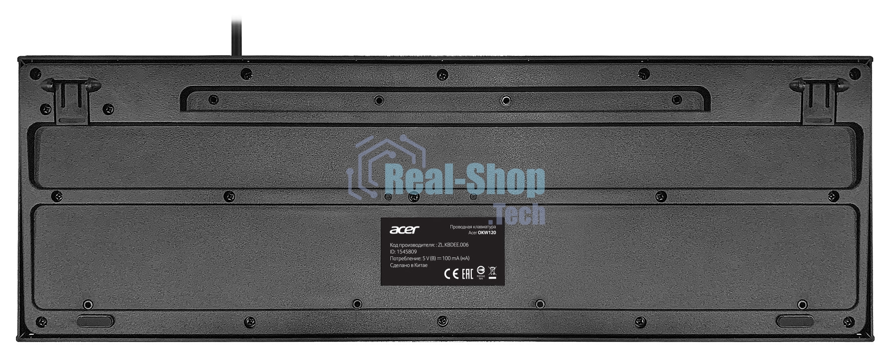 Клавиатура проводная Acer OKW120, USB, черный