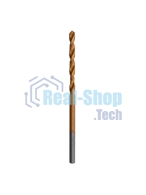 Сверло по металлу Matrix, 2,5 мм, HSS, нитридтитановое покрытие, цилиндрический хвостовик