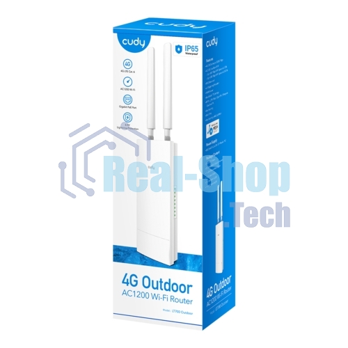 Маршрутизатор AC1200 Wi-Fi 4G LTE Cat 6 Gigabit Router, 4 10/100/1000M RJ45 Ports, Nano SIM Slot, Quectel module inside,build-in 4G LTE modem, 300Mbps at 2.4GHz + 867Mbps at 5GHz, Internal Antennas, PPTP/L2TP/OpenVPN/WireGuard VPN, DNS over Cloudflare/Google/Quad9, DDNS, SMS, Band locking, TR069, TR111, Cudy Mesh Support