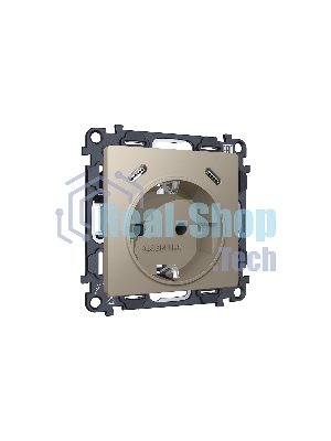 Комплект механизма электрической розетки 2USB С+C 20W с/з на винтовых зажимах 16A-250V ALFA Серо-бежевый матовый QUANT (AP3705, VM165) MA370510