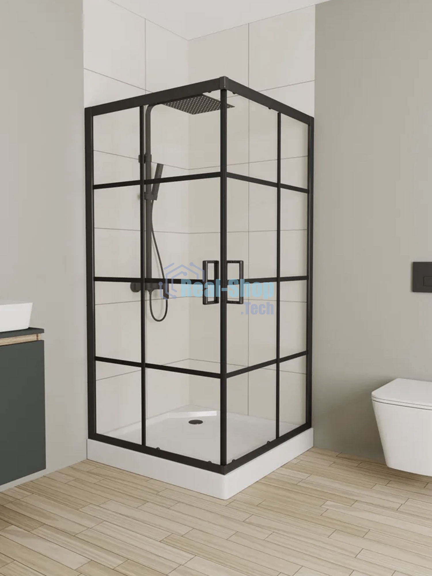 Душевой уголок квадратный BAU Stil square 90х90х195, с поддоном 12,5 см, закаленное стекло толщиной