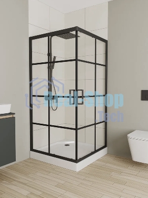 Душевой уголок квадратный BAU Stil square 90х90х195, с поддоном 12,5 см, закаленное стекло толщиной