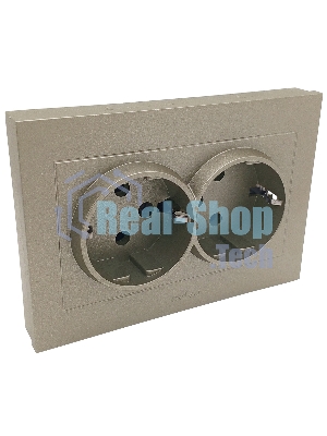 Ovivo Розетка 2-ая с/з ГРАНО (GRANO), антрацит, 400-130300-907