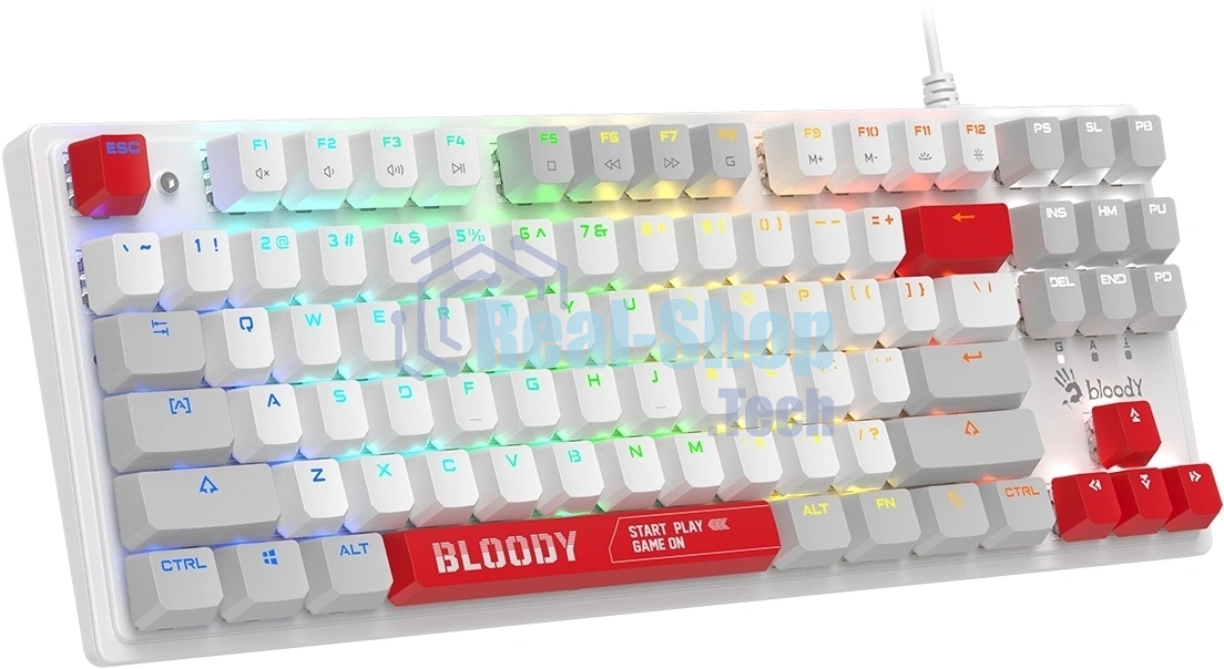 Клавиатура A4Tech S310N механическая белый/красный USB Multimedia for gamer