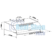 Вытяжка козырьковая Maunfeld MP-1 50 белый/прозрачный, 50 см, 520 куб. м/ч, 49 дБ