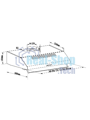 Вытяжка козырьковая Maunfeld MP-1 50 белый/прозрачный, 50 см, 520 куб. м/ч, 49 дБ