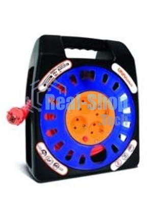 Удлинитель 4х20 м с заземл. 16А IP20 У16-012 термо ПВС 3х1 в закрытом корпусе защ. шторки UNIVersal 1673