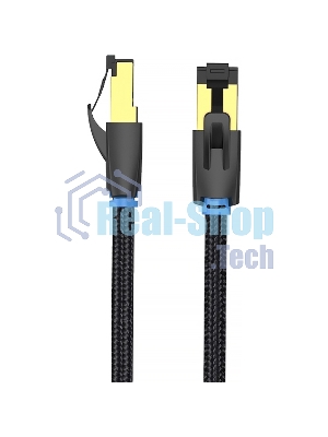 Патч-корд Vention прямой SFTP cat.8 RJ45 - 5м. черный Тканевая оплетка