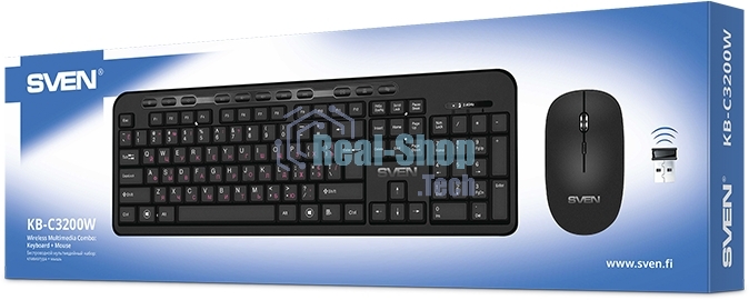 Комплект клавиатура + мышь SVEN KB-C3200W беспроводные клавиатура и мышь, черные
