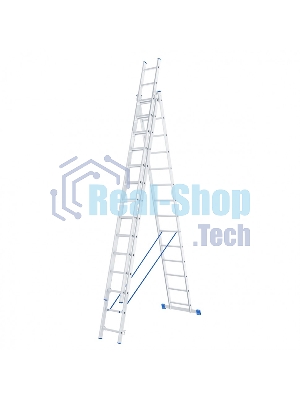 Лестница Сибртех, 3 х 14 ступеней, алюминиевая, трехсекционная