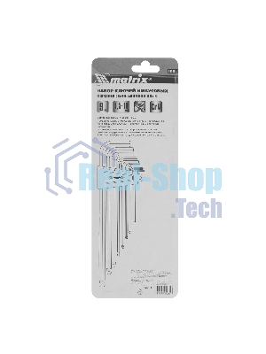 Набор имбусовых ключей Matrix HEX 9 шт экстра-длинный с шаром