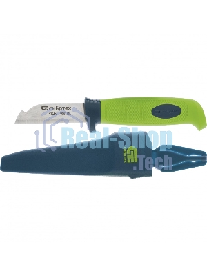 Нож монтажника с чехлом Сибртех, обрезиненная рукоятка, 190 мм, лезвие - 67 мм