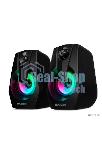 Акустическая система Sven 370 2.0 черные (2x2W, USB, RGb подсветка)
